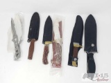5 Survival Knives and 2 Thorwing Knives