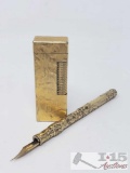 10k Gold Tested Lighter and Dip Pen, 99 grams