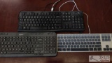 2 Logitech Keyboards and Apple Keyboard
