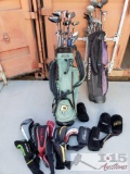 2 Sets of Golf Clubs, Misc Brands of Clubs, Taylor Made, Wilson King Cobra, and More