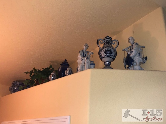 Assorted Vases and Asian Decor