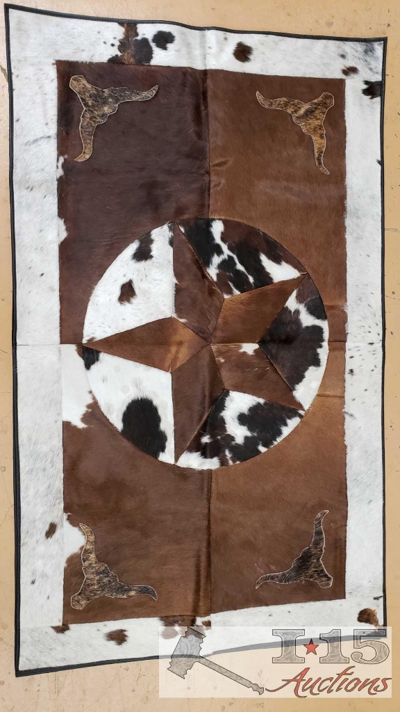 Cowhide Rug With Longhorn And Star Design Equine Livestock