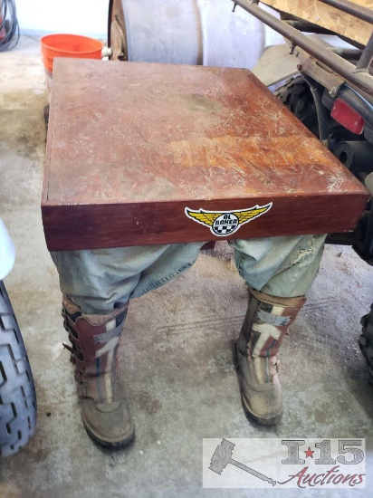 End Table with Jeans and Boots