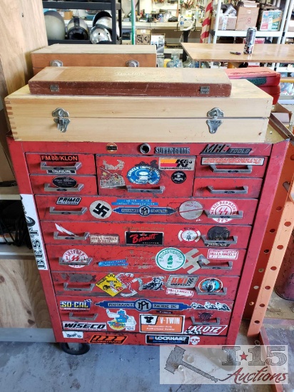 Mac Tools Tool Box with Micrometers/Calipers and Other Tools