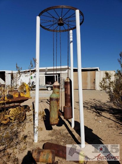 Custom Wind Chime with Wagon Wheel and Tanks