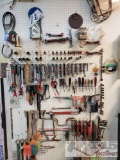 Wall of Tools. Wrenches, Sockets, Cresent Wrenches, Screwdrivers, and More