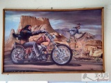 David Mann framed artwork (Appears to be fabric)