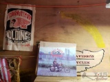 Hells Angels 1994 Calender, Hells Angels Reproduction Poster, and Wooden Harley Davidson Sign
