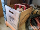 Wooden 7-Up Crate with 2 Lanterns