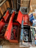 6 small tool boxes, sprinkler valves, faucets and tons of plumbing