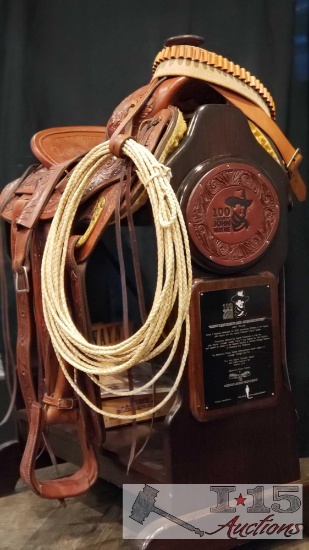 100 Years Of John Wayne Collectors Edition "Courage" Saddle With Original Receipt .. Mint Condition