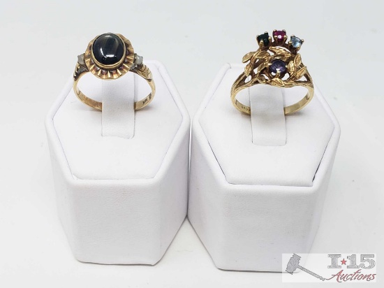 2 Ladies 14k Gold Rings, 9g, Size 9 and 9.5