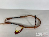 Beaded Brow Band. Headstall is made of Argentina leather.