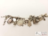 Bracelet with Sterling Silver Charms 63g