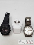 2 Men's Casio Watches, and Costume Ring