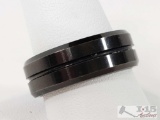 Men's Black Tungsten Ring Size 10