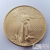 1991 1 oz Fine Gold $50 Walking Liberty Coin in Case