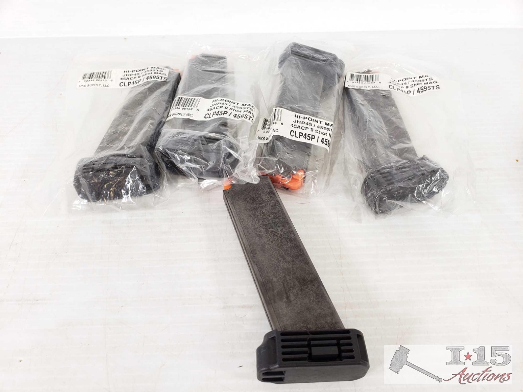 5 New 9 Round .45 ACP Hi-Point Magazines