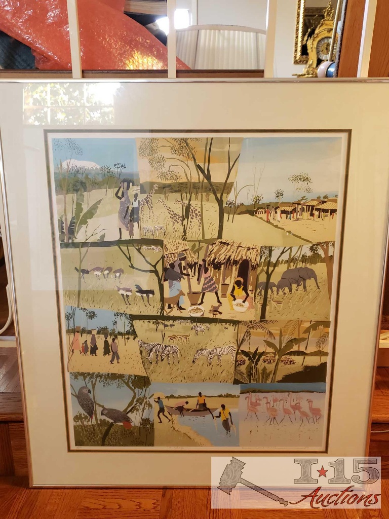Framed Serigraph by Enrica Marshall "A Collage" No. 7/12 with Certificate of Authenticity