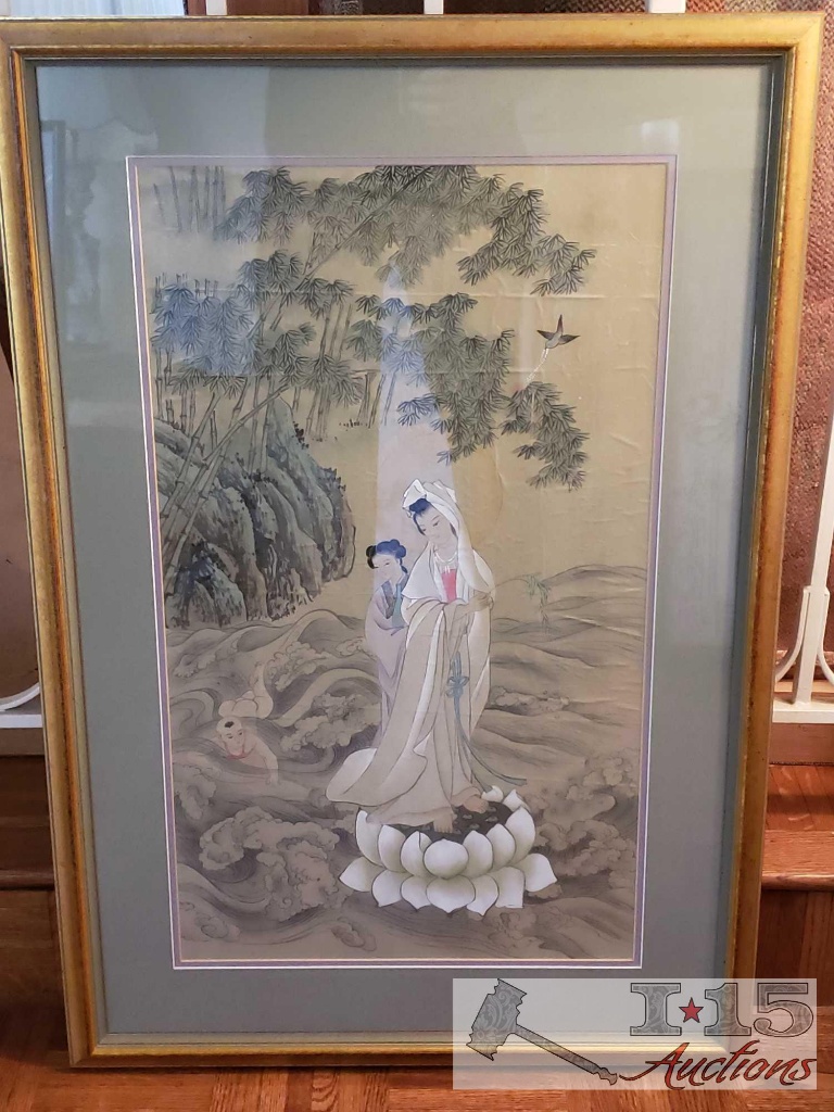 AUTHENTIC Framed Asian artwork on Rice Paper