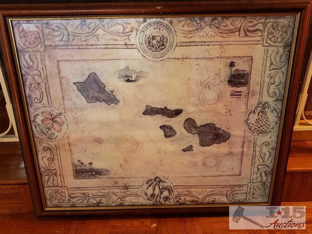 Framed State of Hawaii 1959 Map