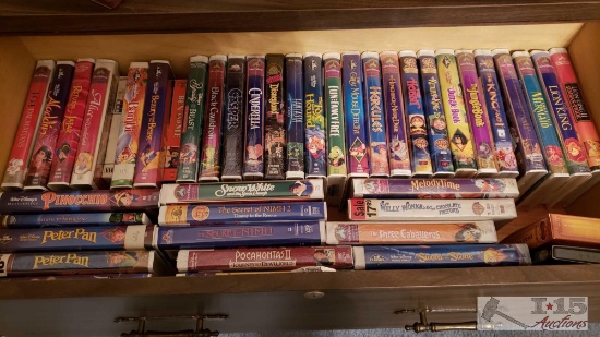 Assorted Disney, Peter Rabbit, Little Rascals and Other VHS Tapes,