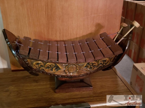 Beautifully Carved Authentic Asian Xylophone