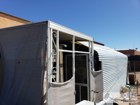 Metal Car Port with Coragated Metal 21' x 11' x 10' with Additional Shade