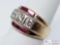 14K Gold Ring with 3 1/3 ct Diamonds with 4 Rubies, 5.5 Grams, Size 7 Current Appraisal $4300.00