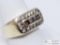 14 K Gold Ring, Diamond Inlay, With 22 Diamonds, Size 9.5, weighs 13.4g Current Appraisal $3900.00