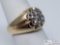 14 K Ring, 1/16 Ct. Diamond, Weighs 7.7g., Size 6.5
