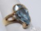14K Ring,1 Diamond, Aquamarine Gem, Weighs 5.8g, Size 6.5