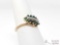 10k Gold Ring with 4 Diamonds, 1.8 grams, Size 6.5