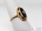 10k Gold Ring with Diamond and Black Stone, 2.8 grams Size 7