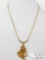 14k Gold Necklace with 1/16ct Diamond in Pendent, 18.1g