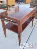 Cherry Colored Veneer Wood End Table