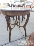 Light Brown Round Foyer Table