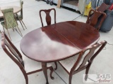 Cherry Veneer Dining Table with a Leaf and 4 Chairs