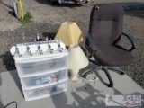 Rolling Office Chair, Drawer Cart, 2 Lamps and More