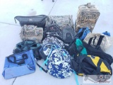 Approximately 15 - 20 Assorted Backpacks & Small Suitcases, Fox Racing, Dickies, Wilson & More