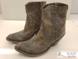 Cowgirl Boots, Size 8.5, Zippered Sides