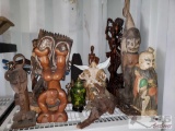 Various Wooden Statues and Other Art