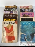 Assorted vintage playboy and penthouse magazines