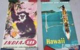 Posters, United Airlines Hawaii, India By Scandinavia Airlines System