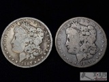 Two 1887 Morgan Silver Dollars