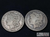 Two 1901-O Morgan Silver Dollars