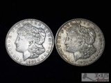Two 1921-S Morgan Silver Dollars