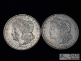 Two 1921-D Morgan Silver Dollars