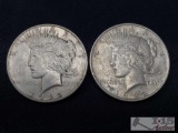 Two 1922 Silver Peace Dollars