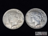 Two 1922 Silver Peace Dollars